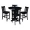 International Concepts 36 in. Solid Wood Round Top Dining Table with 4 Counter Height Stools in Black K46-36RT-23B-S102-4 - alternate 1